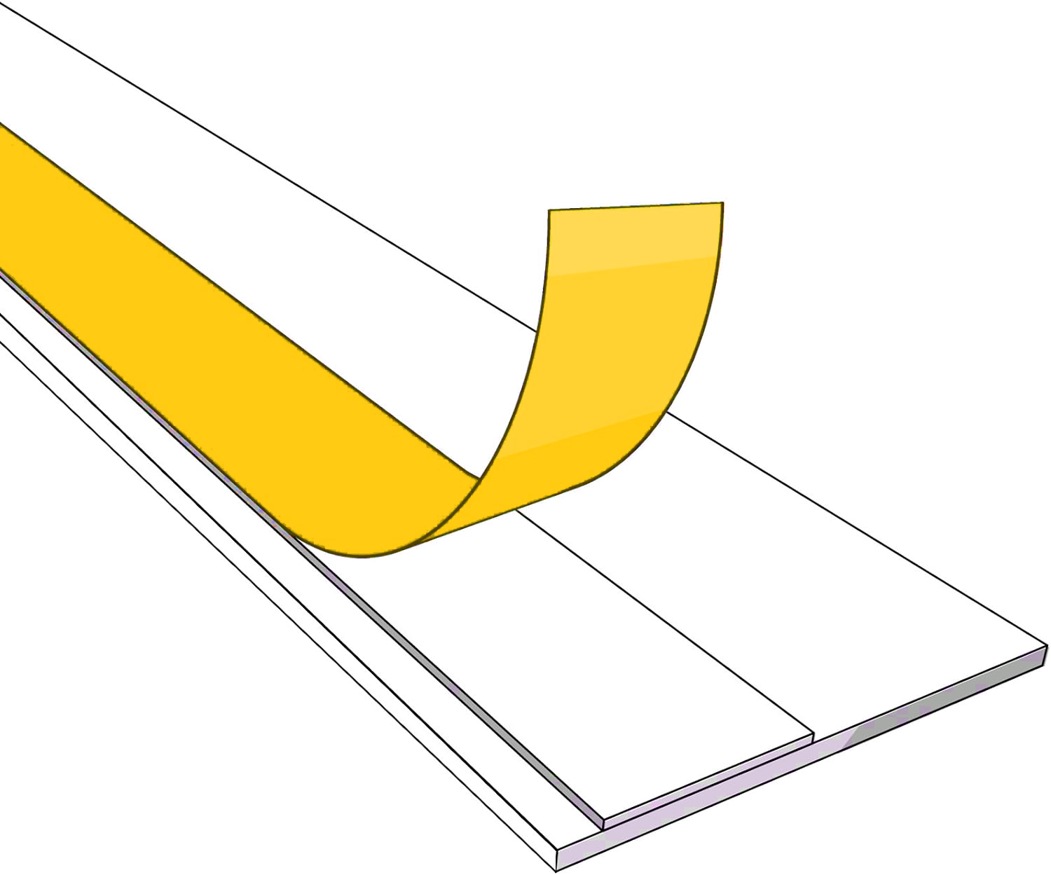 20mm-80mm Fensterleiste / Flachleiste selbstklebend OHNE Lippe Stärke 1,5mm