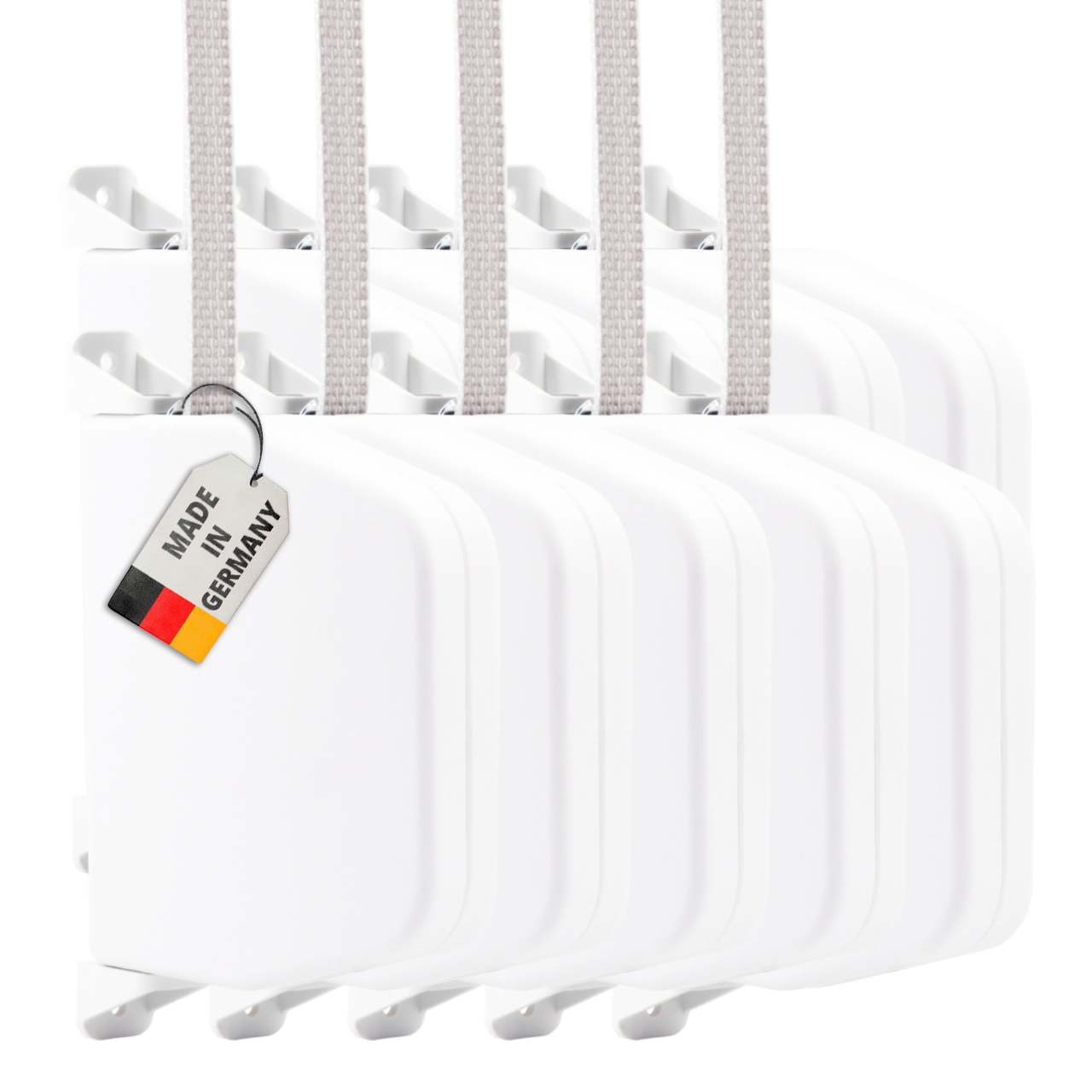 1, 2, 5, 10er Pack - Gurtwickler weiss inkl. 5m Gurt