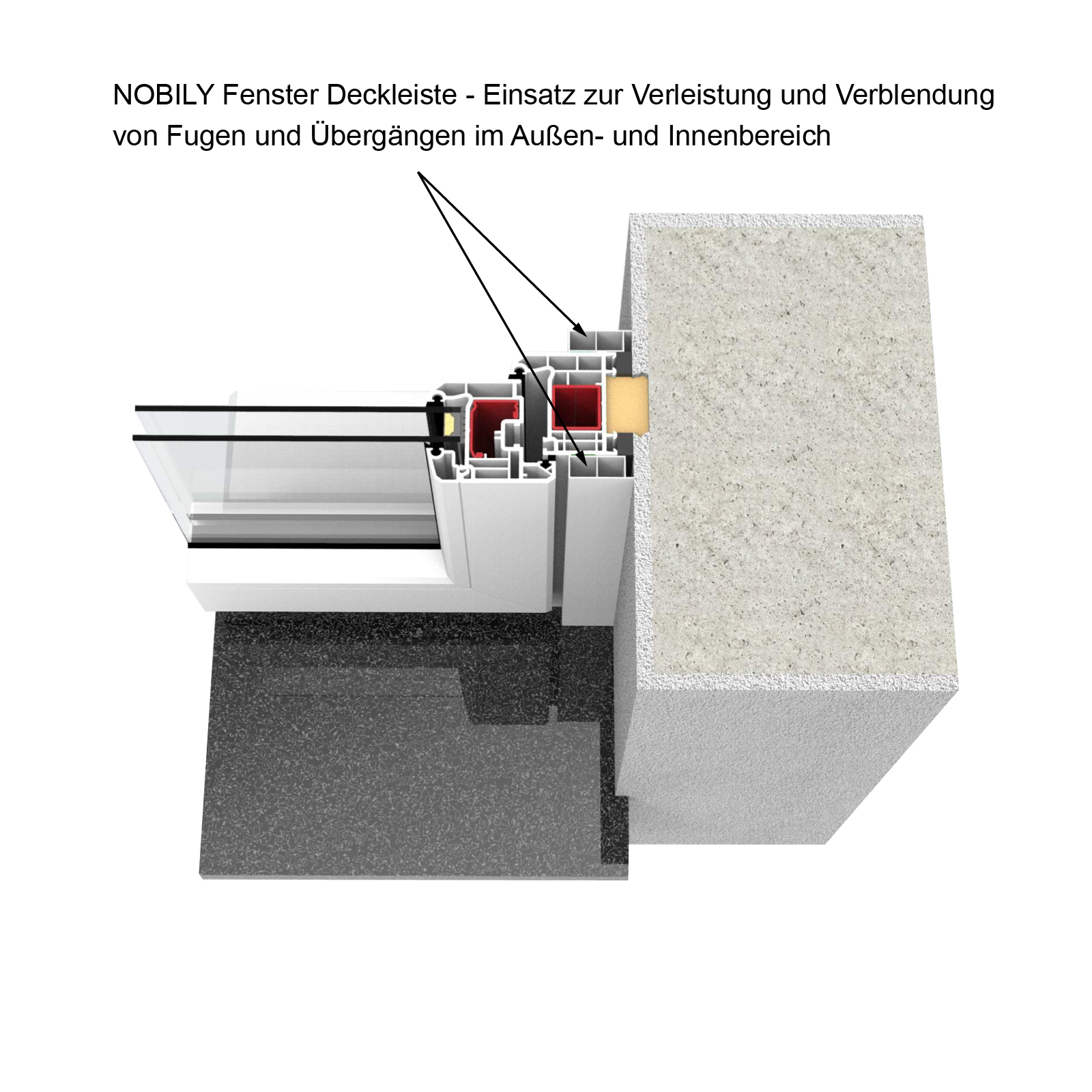 Deckleiste - Fensterleiste Weiß Breite 30mm/ Länge 1950mm -12 Stück