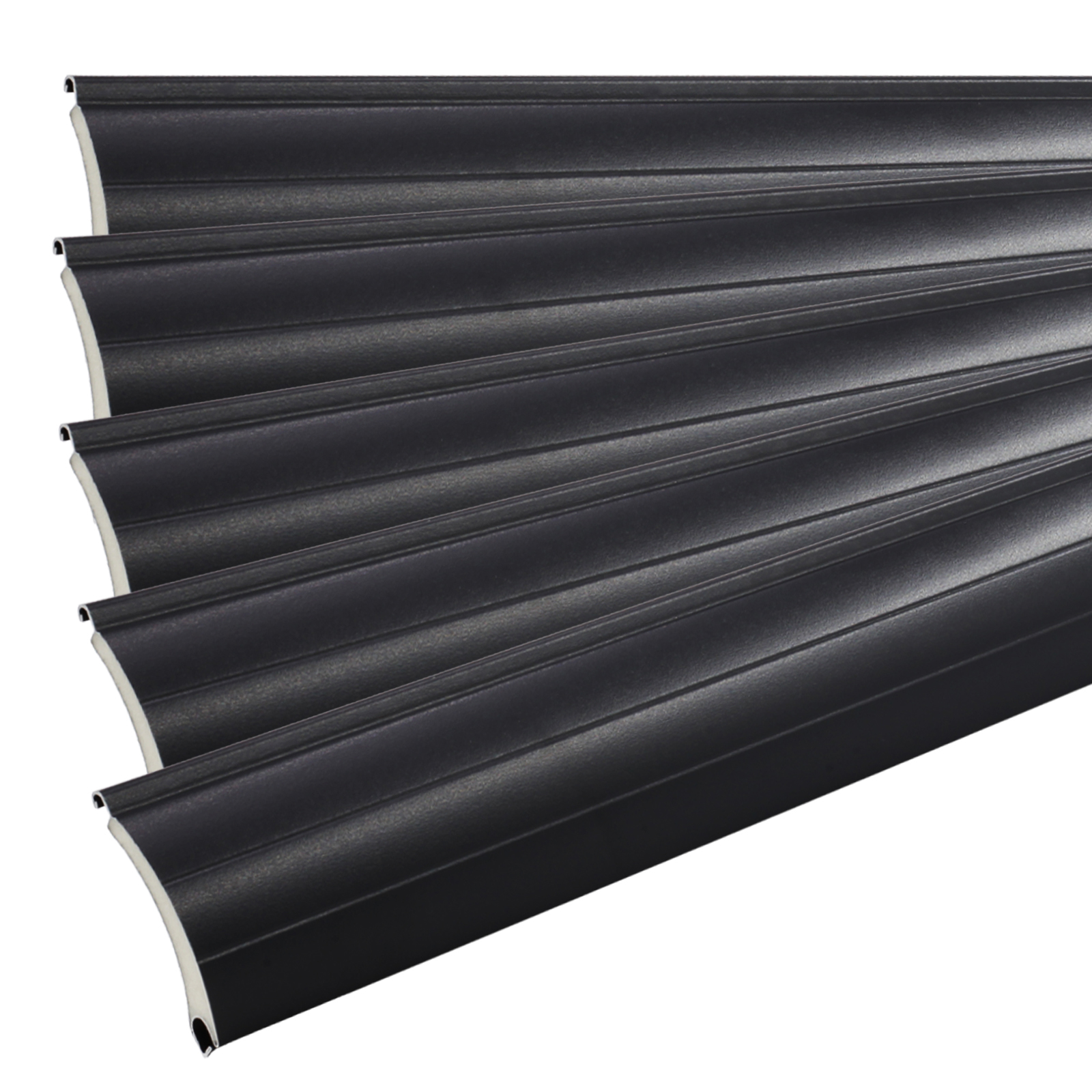 1x Rolladen Lamelle aus Aluminium ohne Lichtschlitze in Anthrazit, 52mm Deckbreite, 980mm Länge