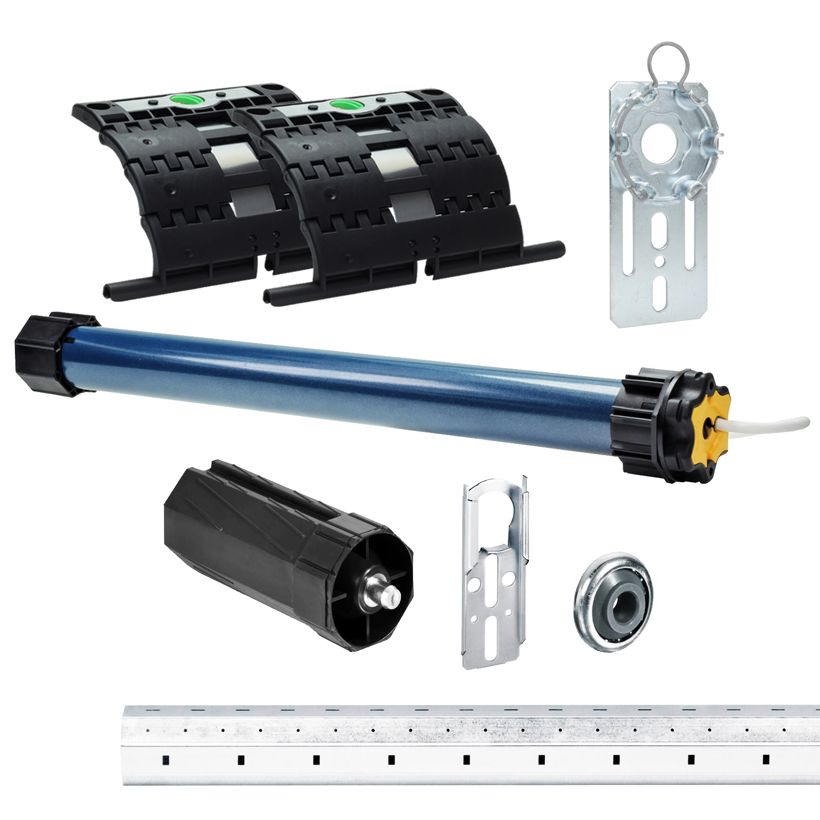 Somfy Set inkl. Rollladenmotor Ilmo 3 50 WT, Rollladenwelle 100cm u. Mechanik Zubehör Zugkraft 10Nm / 21kg SW60