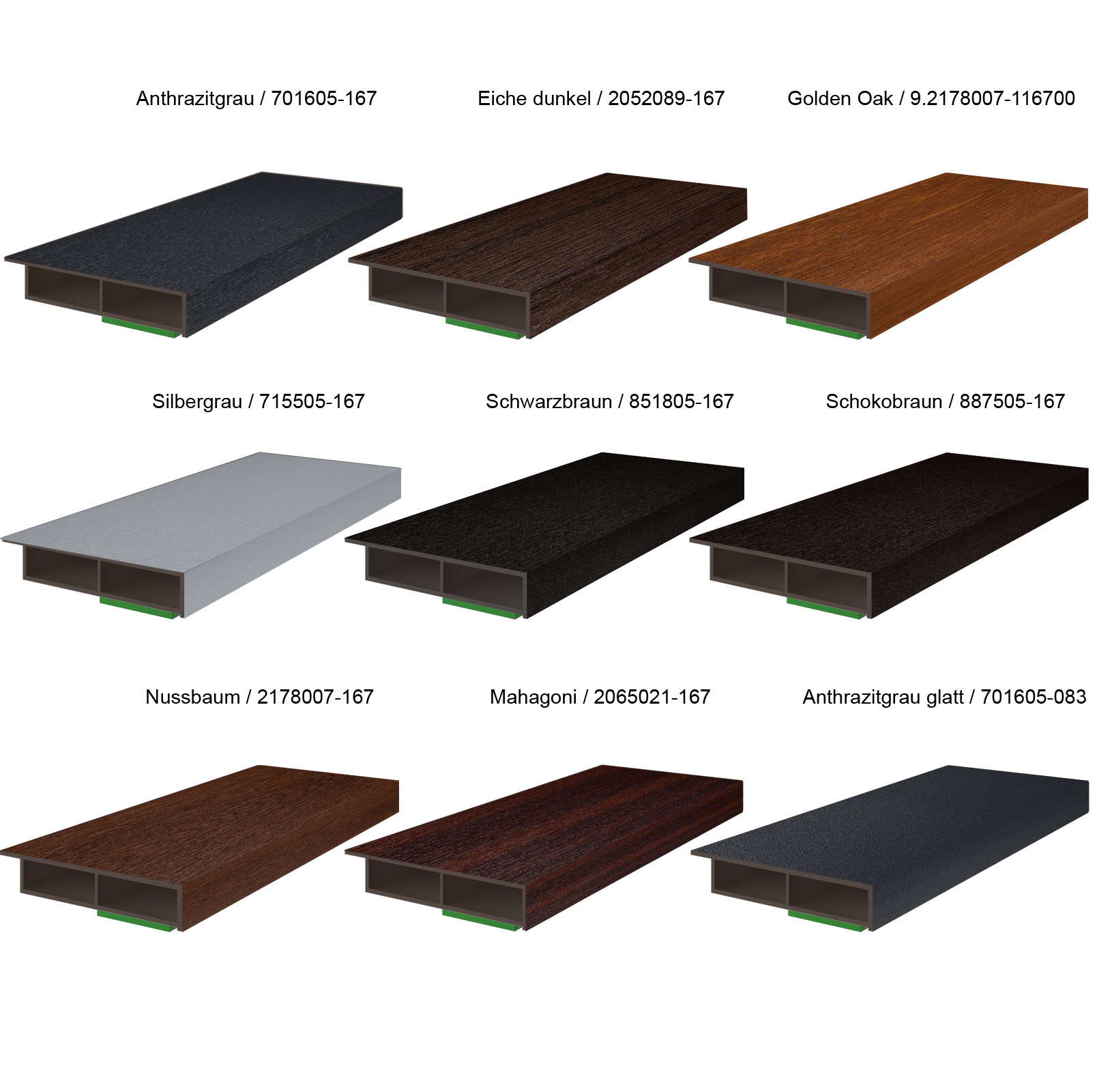 Deckleiste - Fensterleiste farbig Breite 40mm - Länge 1950mm - 5,90€ /m