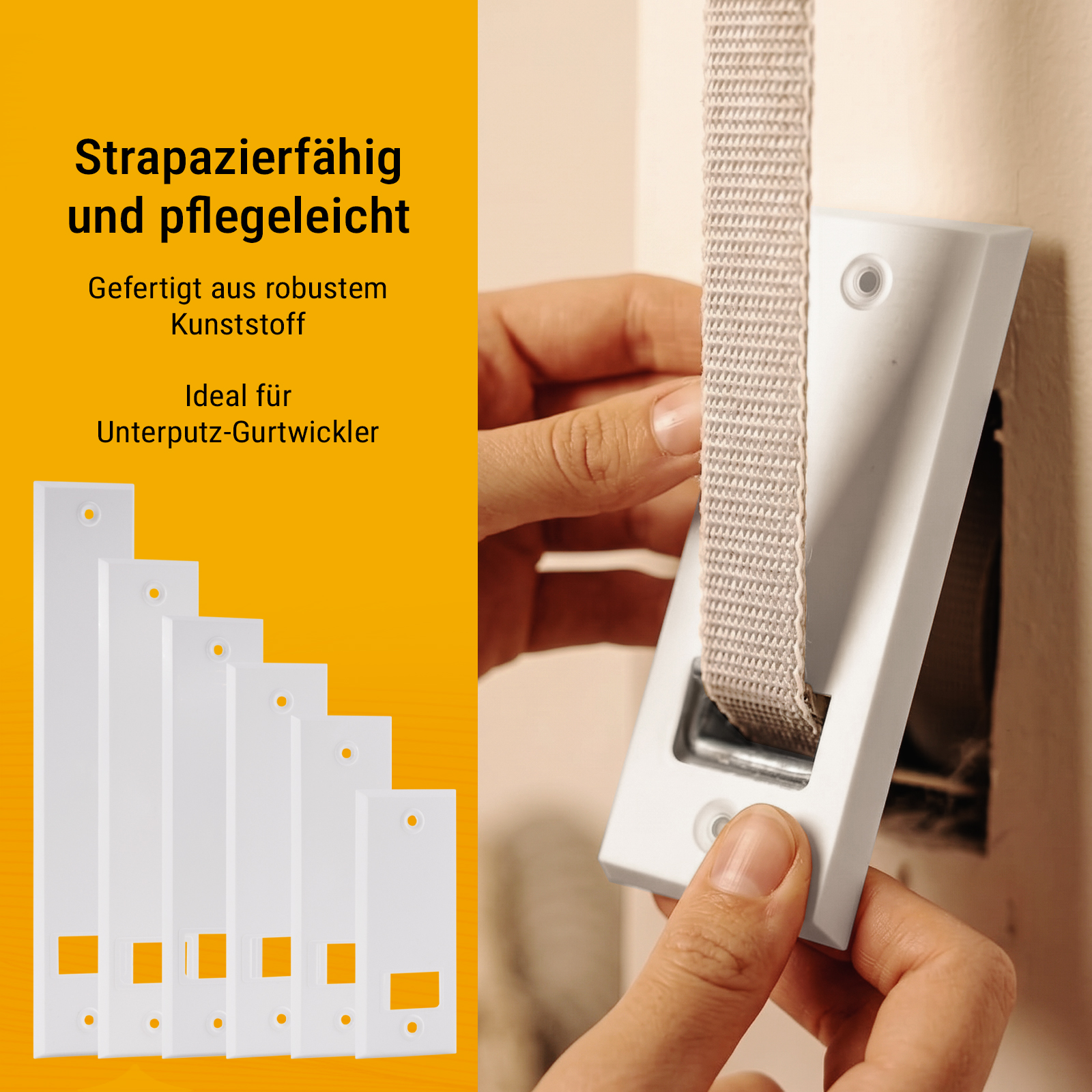 Deckplatte Gurtwickler, weiß, 104 mm