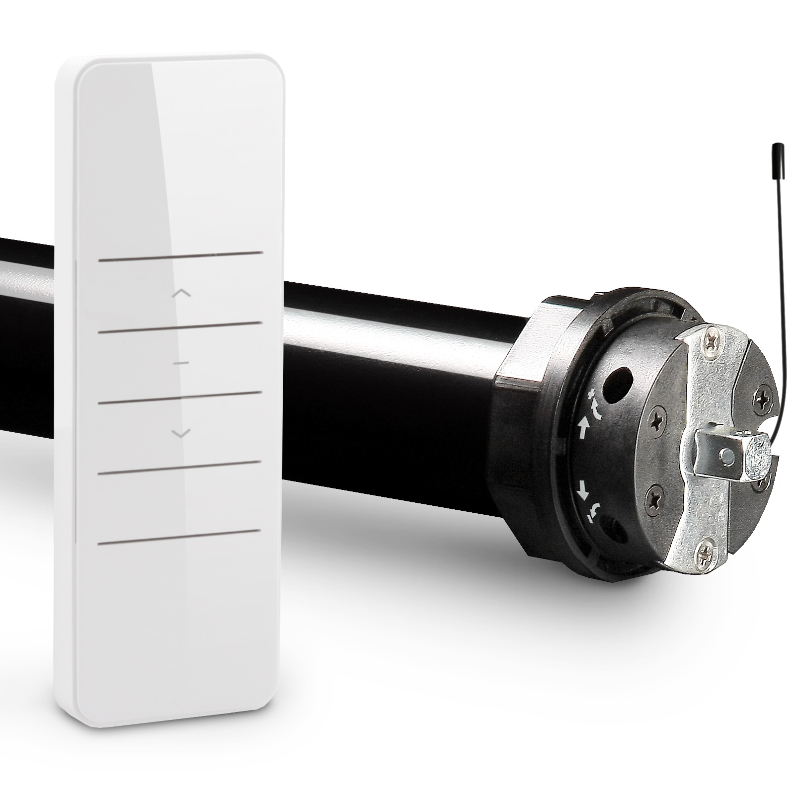 NOBILY Standard-Funk-Rollladenmotor PR5 Zugkraft 10-60Nm / 25-135kg SW60 inkl. 1-Kanal-Handsender