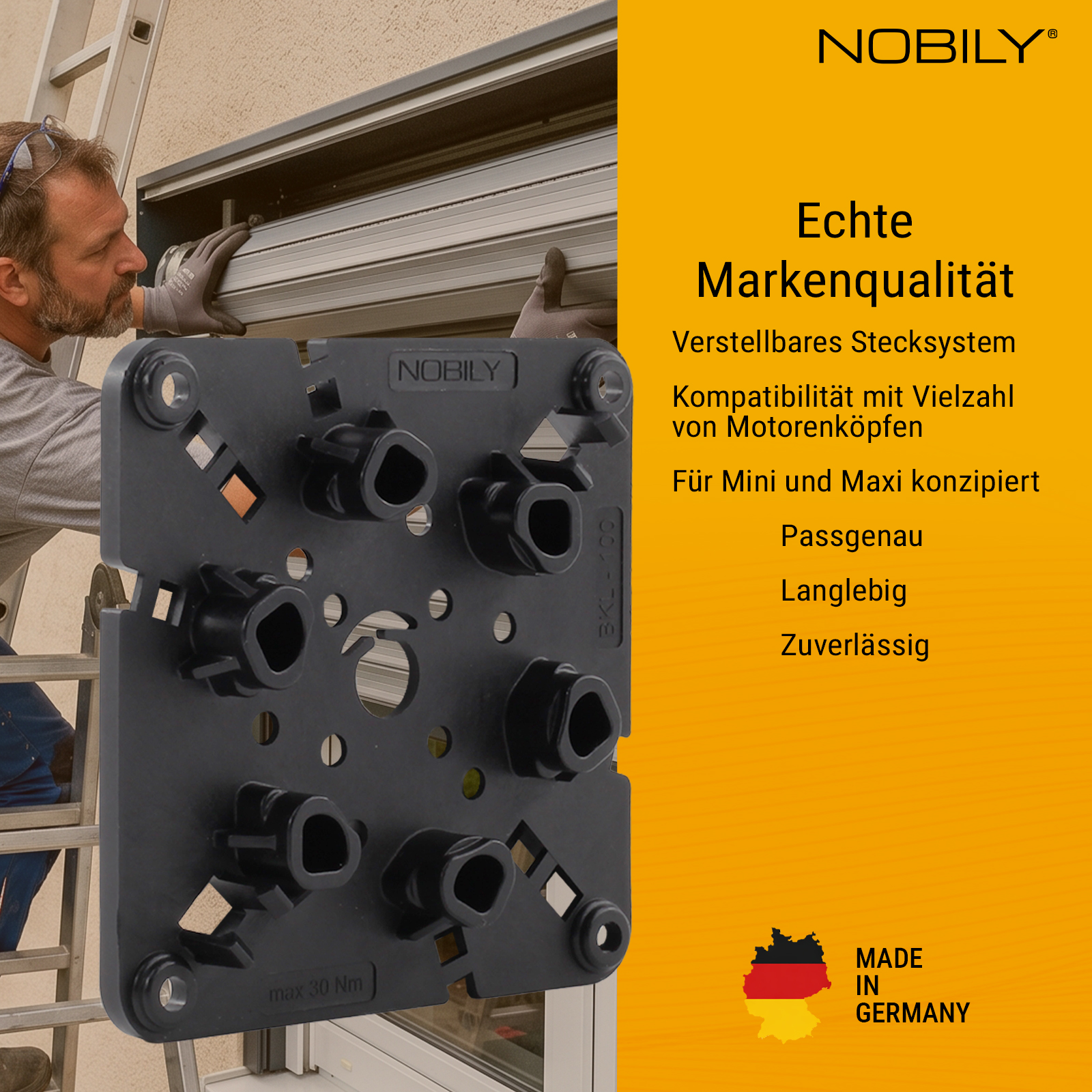 Motorlager Sternkopf Blendkasten 100x100mm
