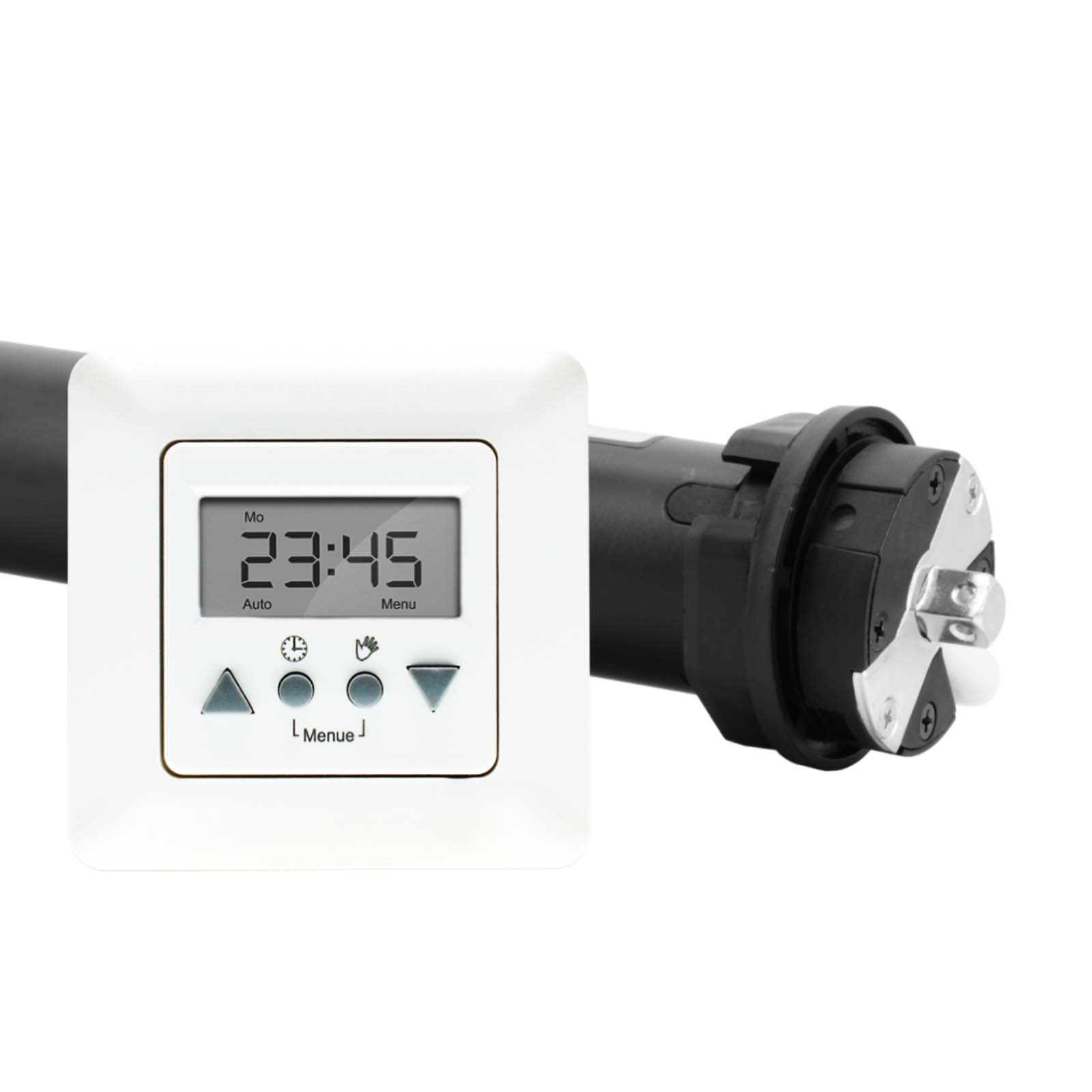 NOBILY Profi-Set inkl. Rollladenmotor PE5 u. Vestamatic Time Control ultraweiß Zugkraft 10-50Nm / 25-115kg SW60
