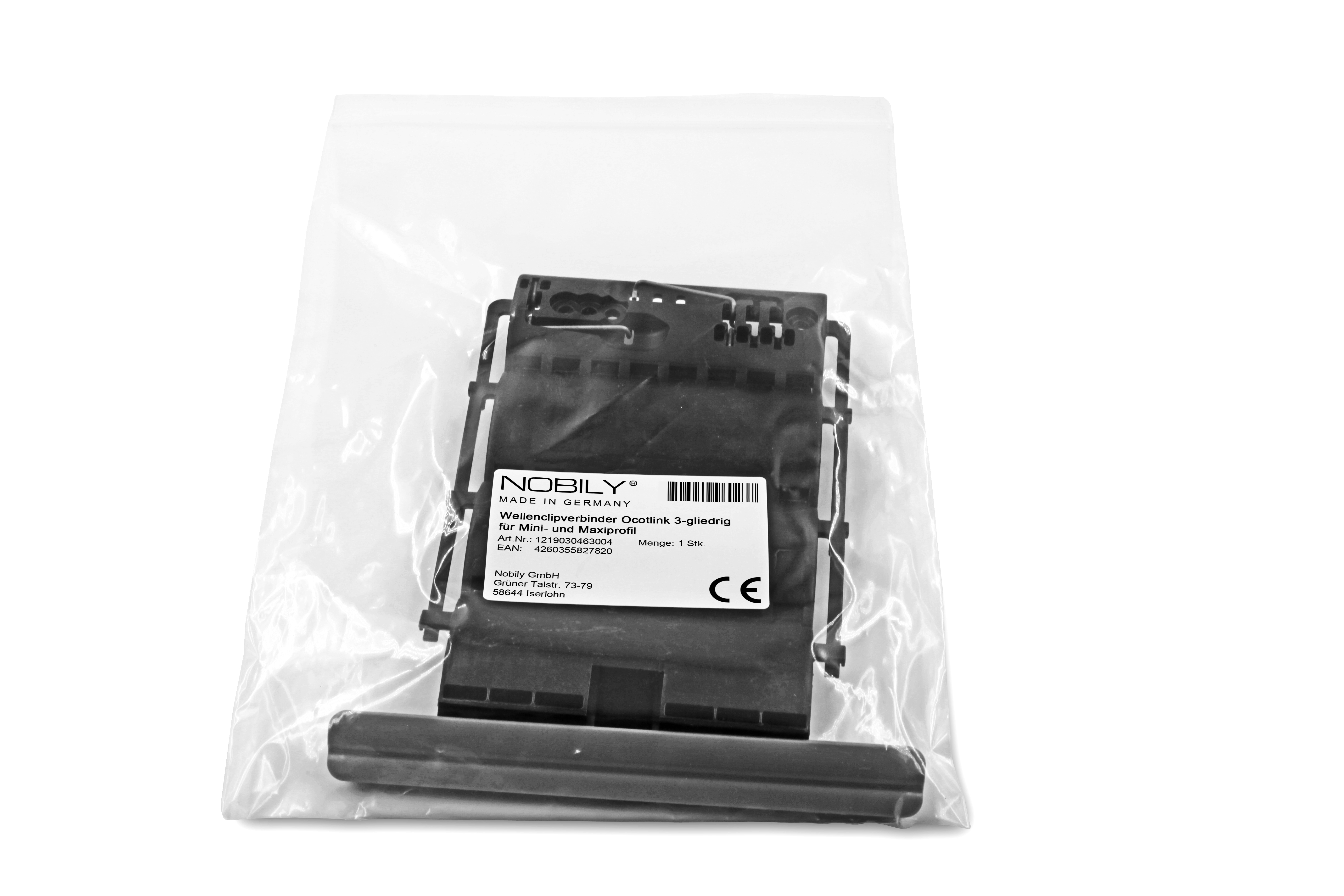 Wellenclipverbinder Octoclick 3-gliedrig, für Mini+Maxiprofil