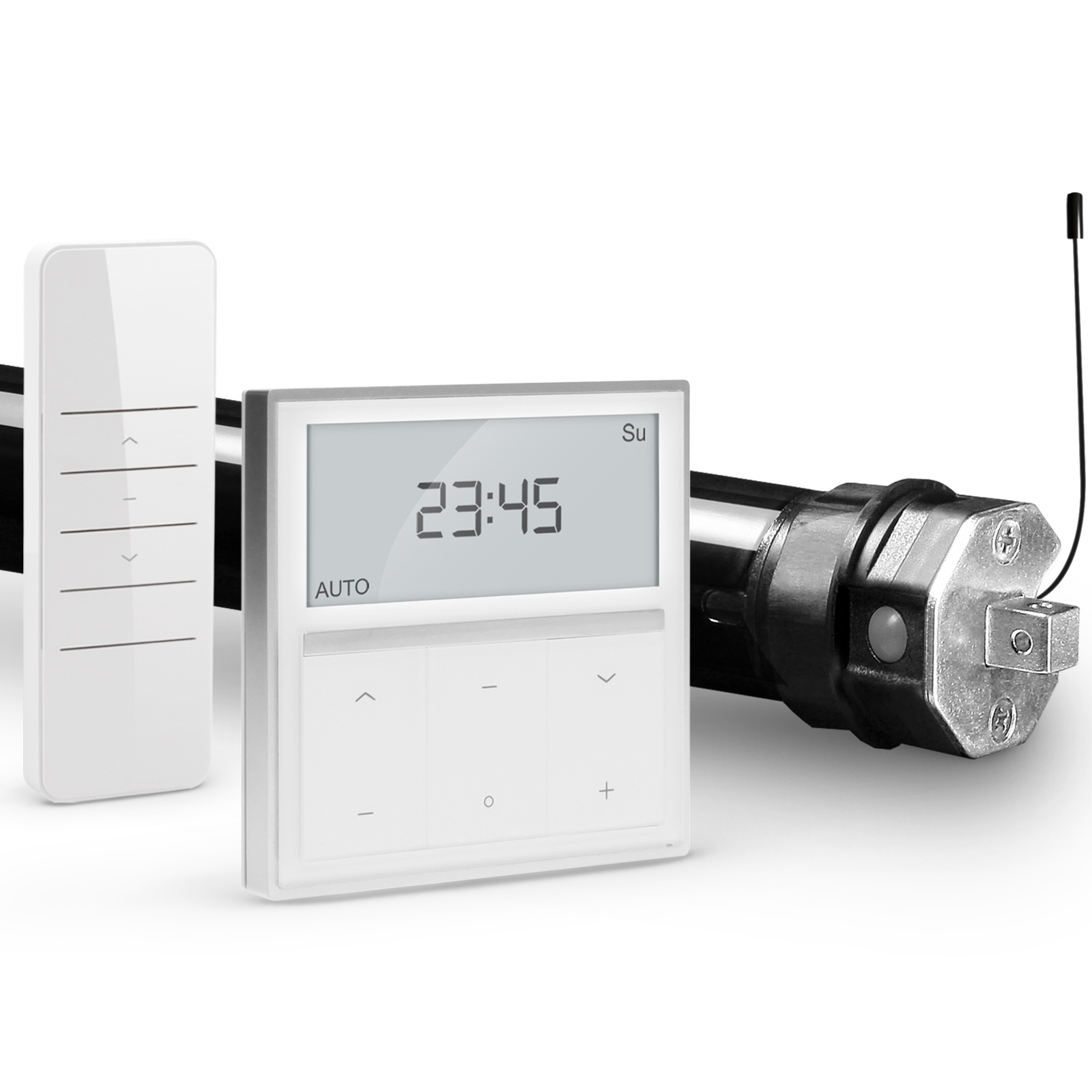 NOBILY Profi-Set inkl. Funk-Rollladenmotor PRE4 u. Funk-Wandsender Timer Exquisit Zugkraft 13Nm / 36kg SW40
