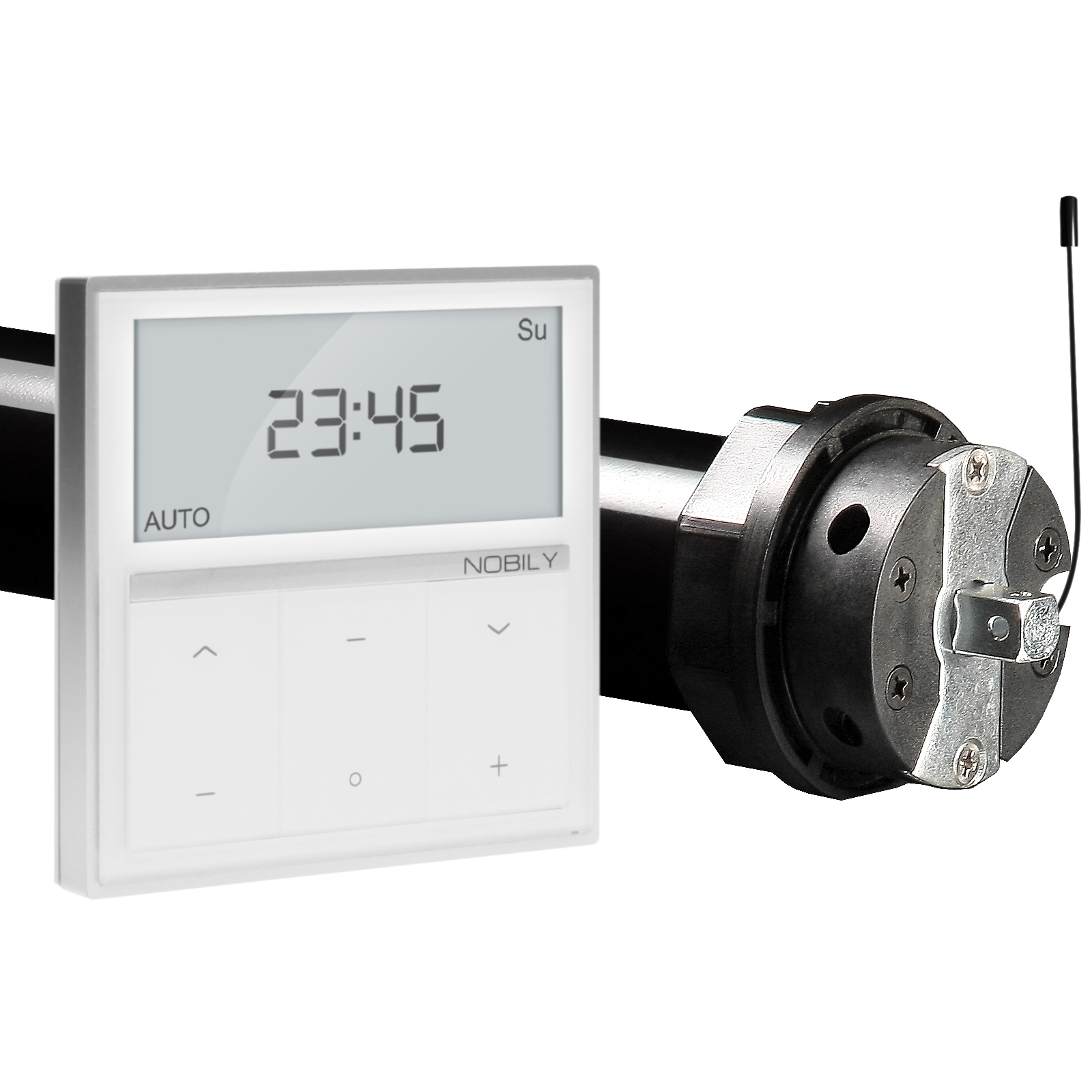 NOBILY Profi-Set inkl. Funk-Rollladenmotor PRE5 u. Funk-Wandsender Timer Exquisit Zugkraft 10Nm / 25kg SW60