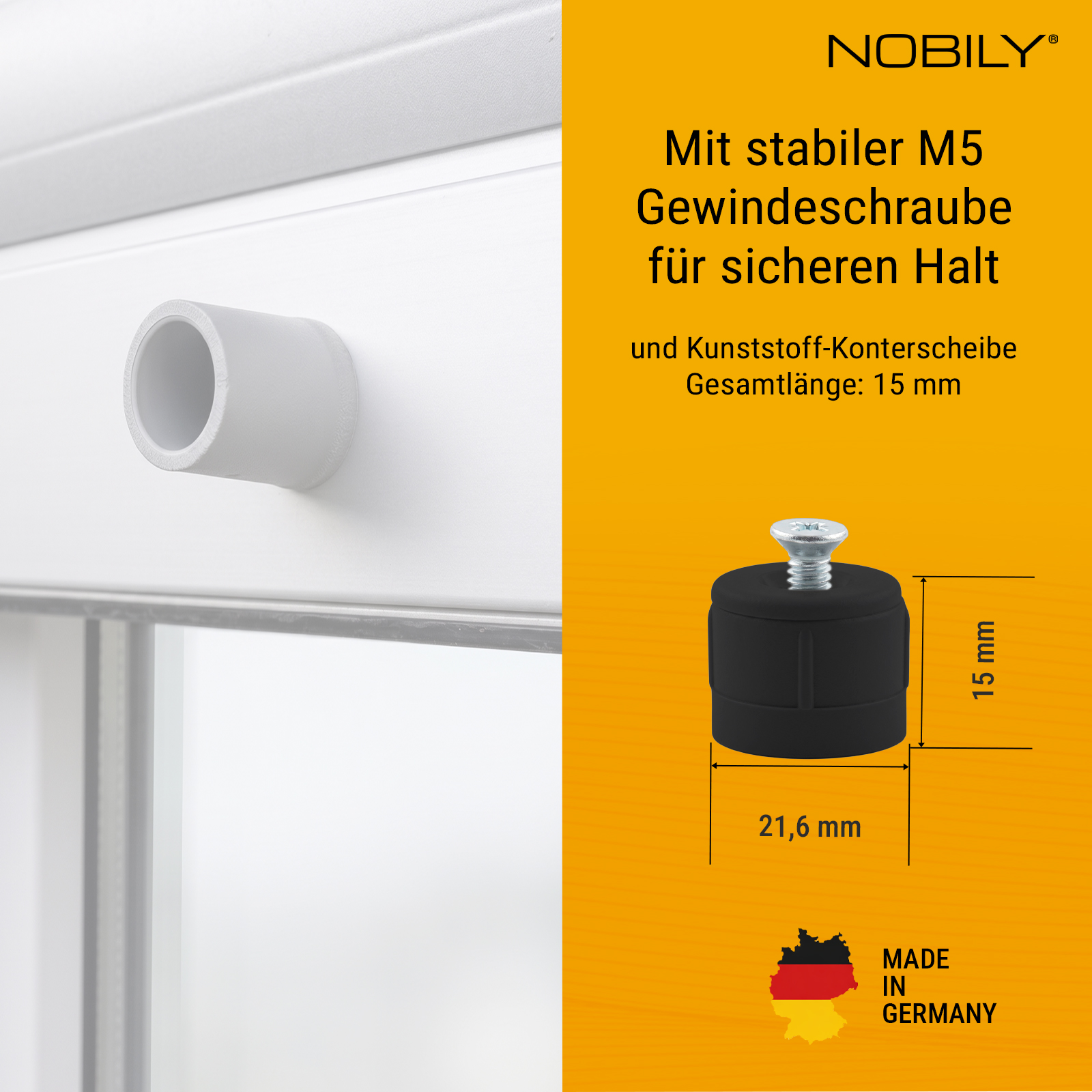 Anschlagstopfen 15mm anthrazit, 2 Stück