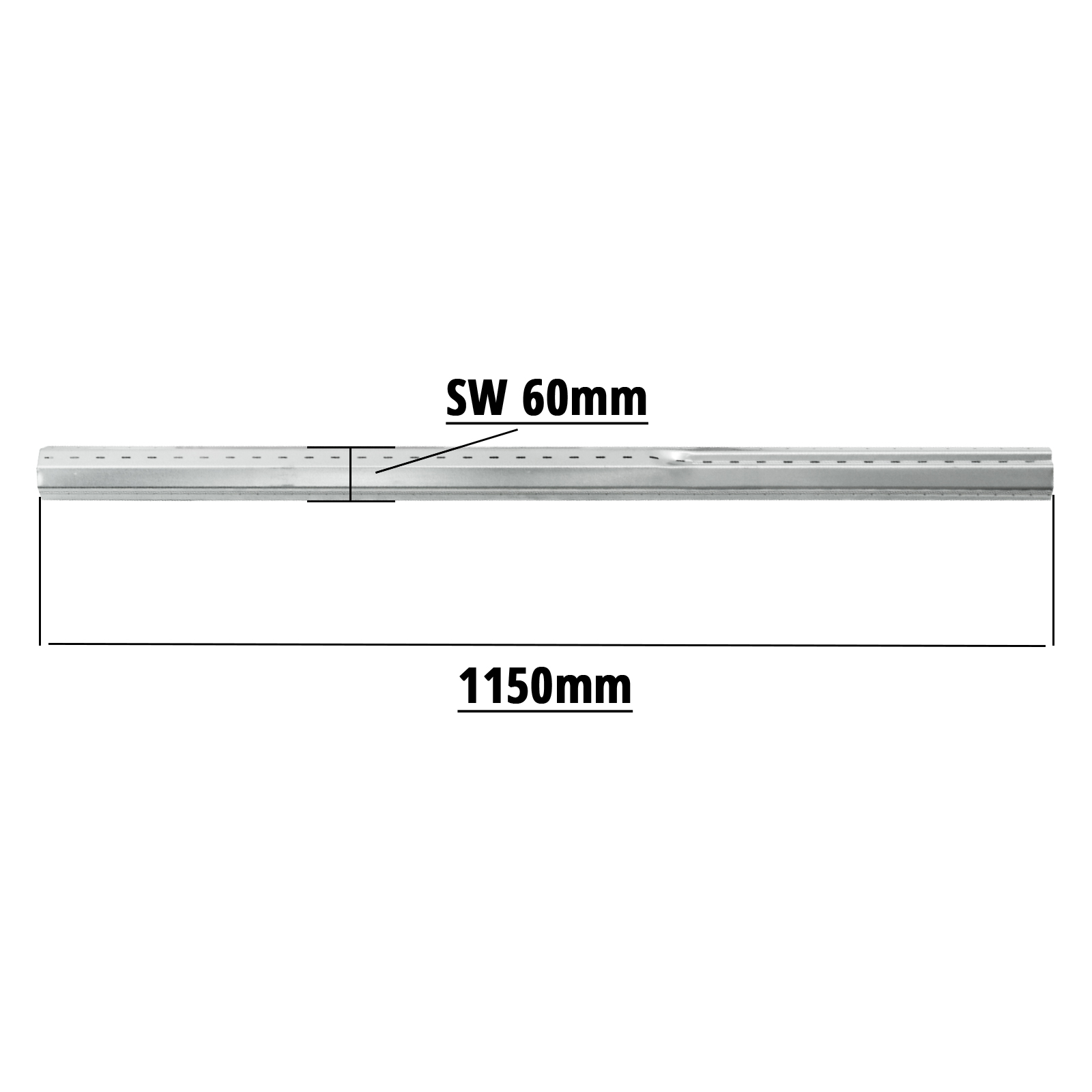 1150mm Teleskop-Verlängerung 60mm Achtkant