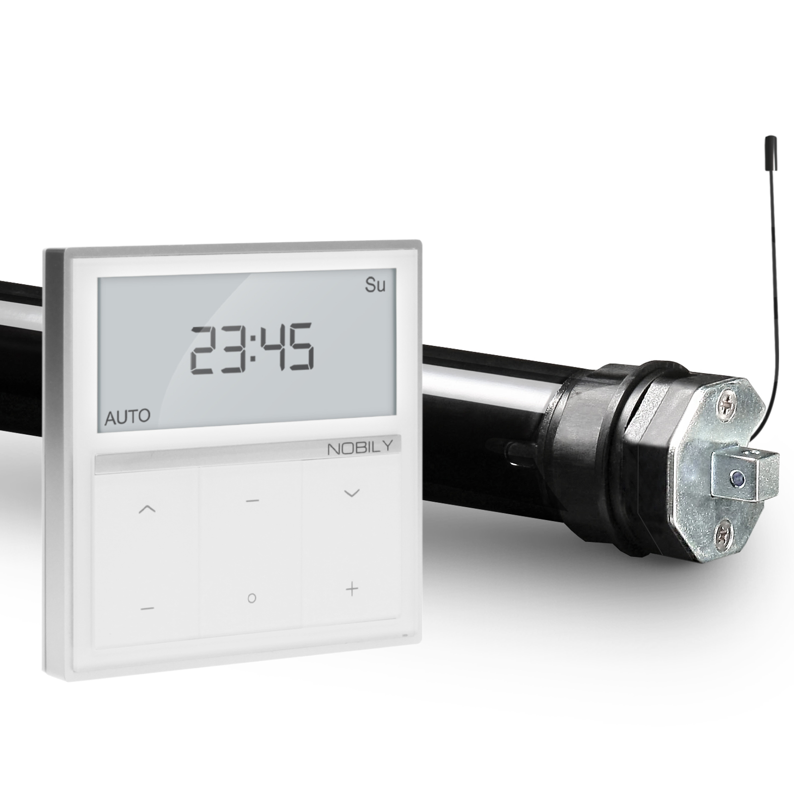 NOBILY Profi-Set inkl. Funk-Rollladenmotor PRE4 u. Funk-Wandsender Timer Exquisit Zugkraft 13Nm / 36kg SW40