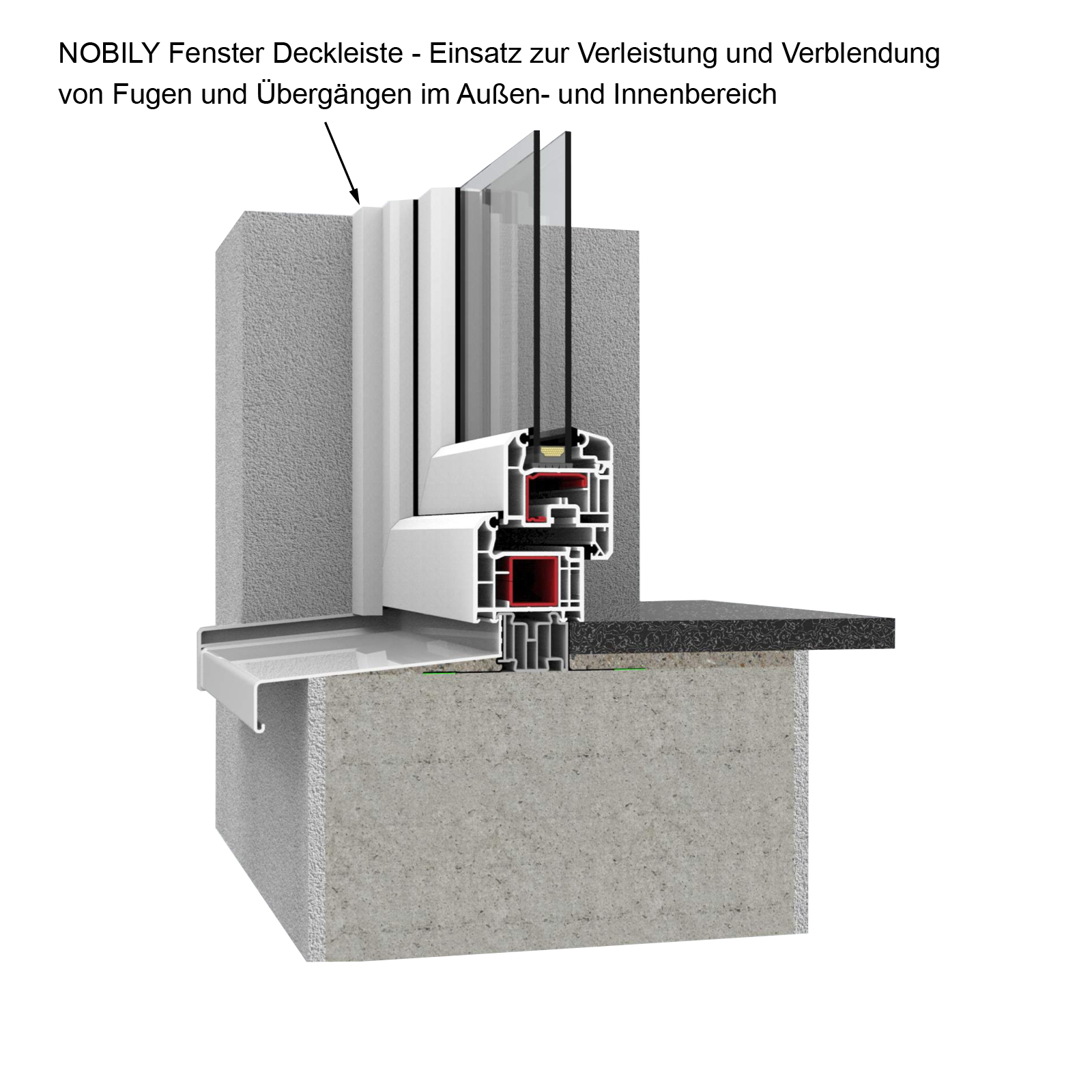 Deckleiste - Fensterleiste Weiß Breite 30mm/ Länge 1950mm -12 Stück