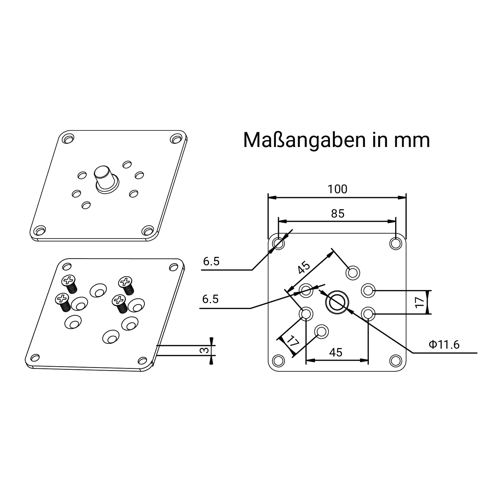 Profi-Line Motorlager für NH5 Rollladenmotor mit Nothandgetriebe