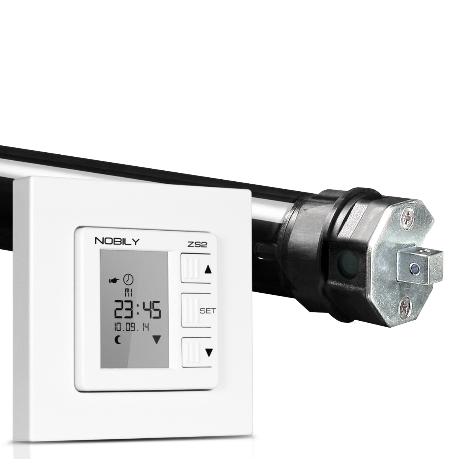 NOBILY Profi-Set inkl. Rollladenmotor PE4 u. Zeitschaltuhr ZS2 Zugkraft 13Nm / 36kg SW40