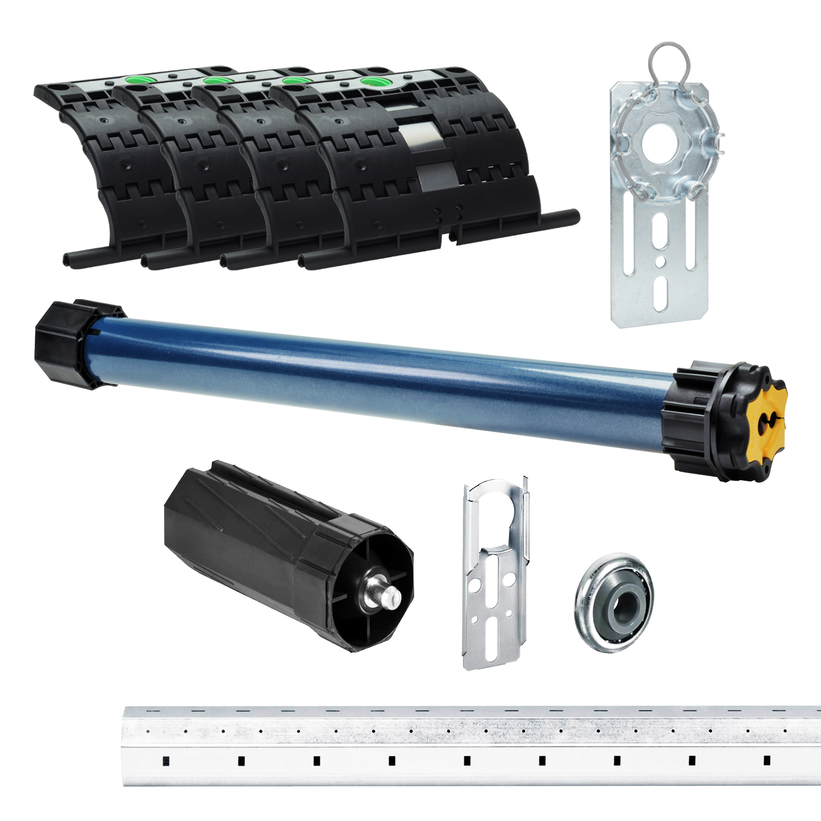Somfy Set inkl. Rollladenmotor Ilmo 3 50 WT, Rollladenwelle 200cm u. Mechanik Zubehör Zugkraft 15Nm / 32kg SW60