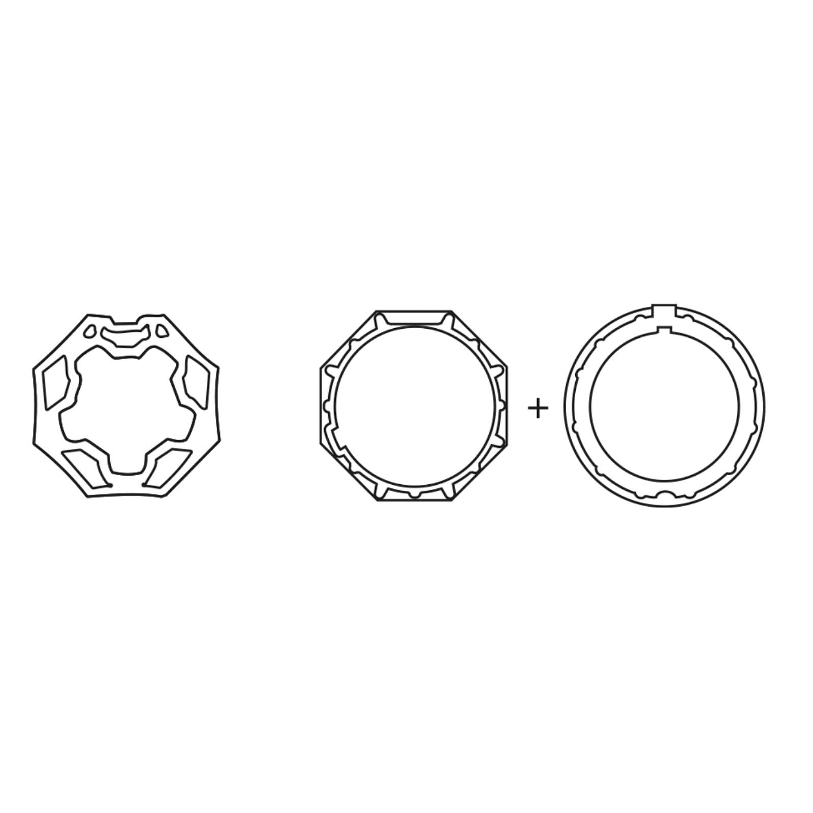 SIMU Adaptersatz für 70mm Achtkantwelle