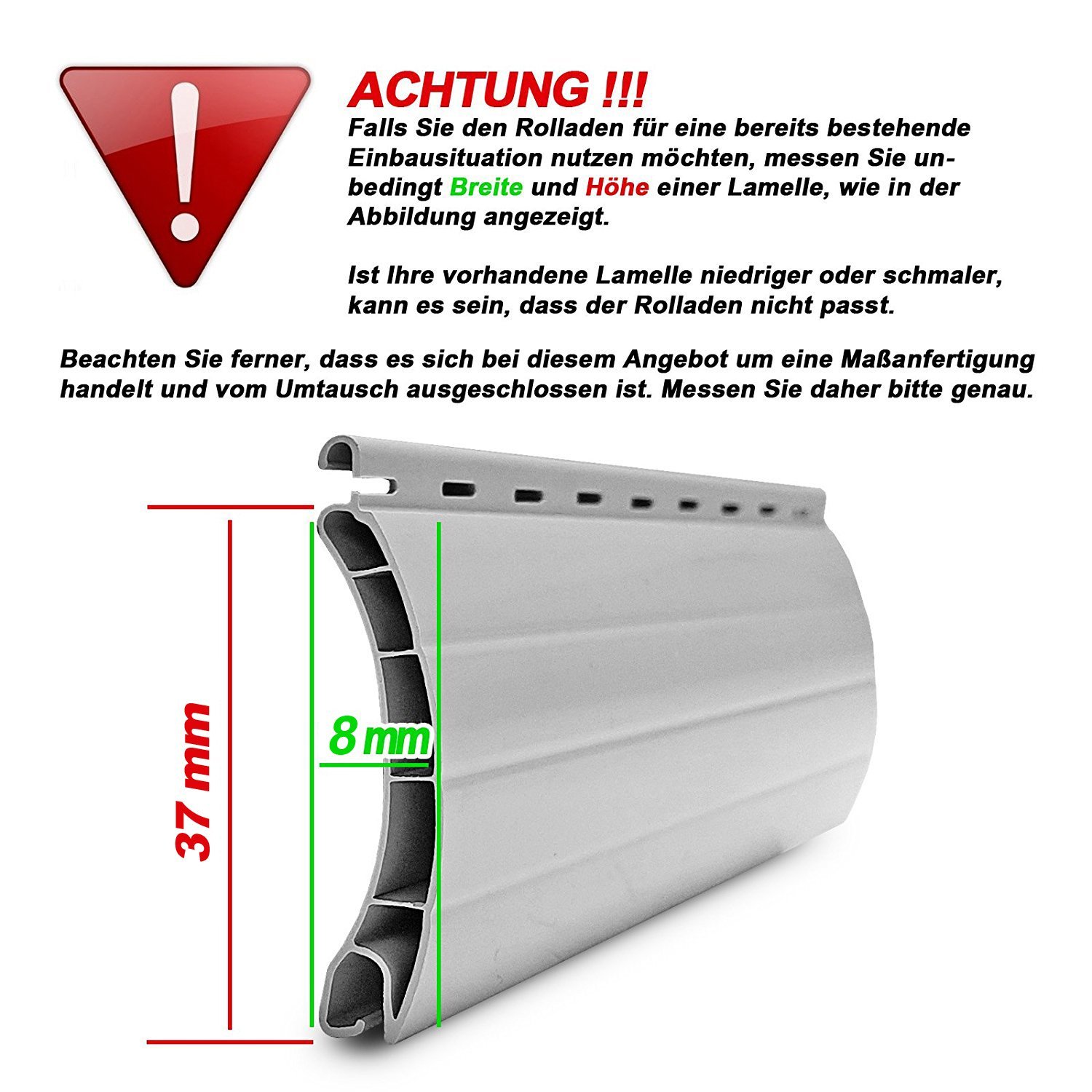 Mini-Rolladenpanzer - PVC - Profiqualität