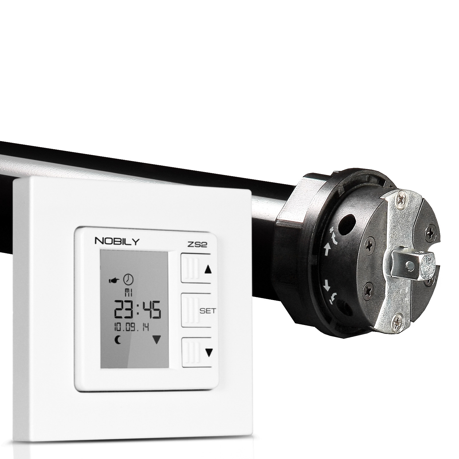 NOBILY Profi-Set inkl. Rollladenmotor P5 u. Rollladensteuerung ZS2 Zugkraft 10-50Nm / 25-115kg SW60