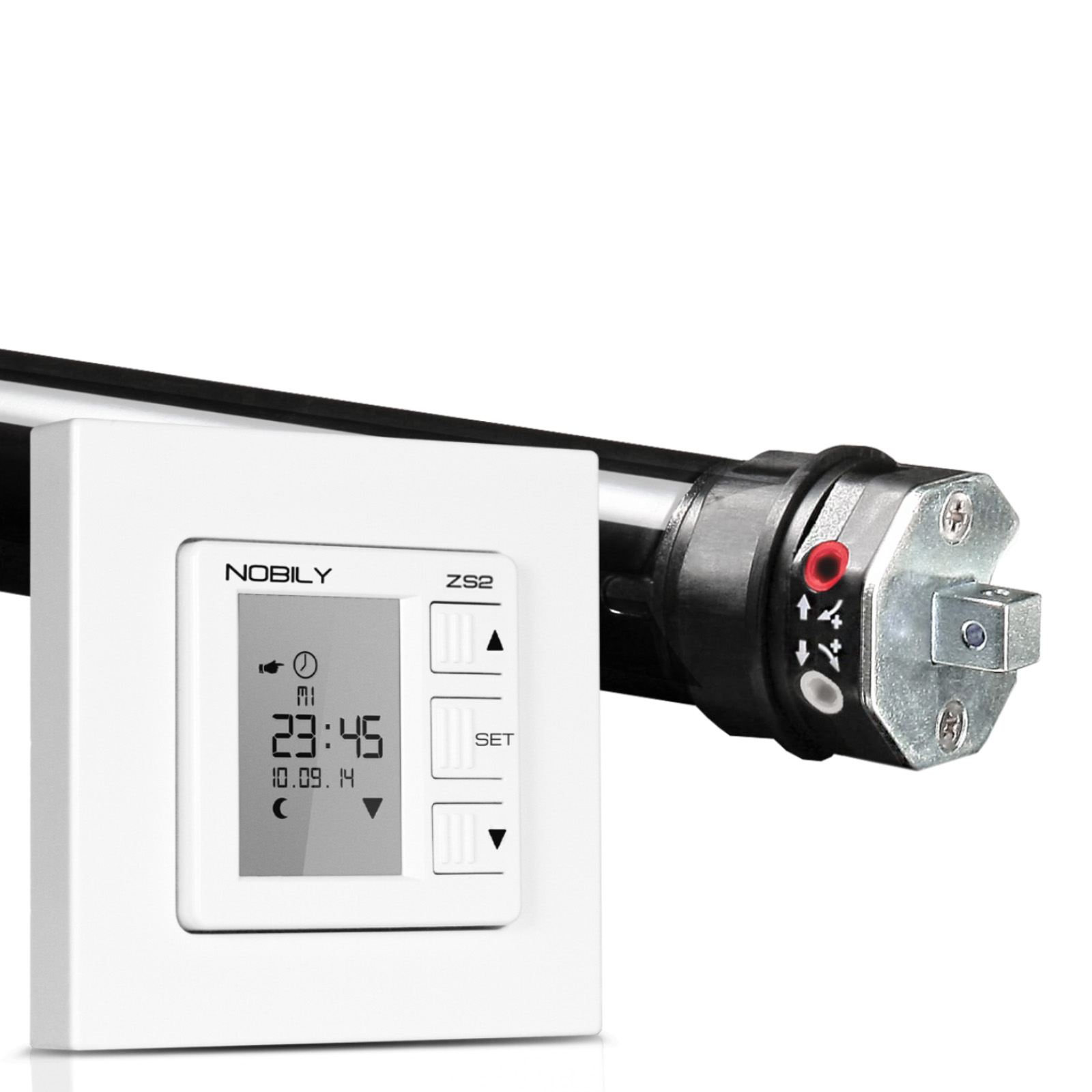 NOBILY Profi-Set inkl. Rollladenmotor P4 u. Zeitschaltuhr ZS2 Zugkraft 13Nm /36kg SW40