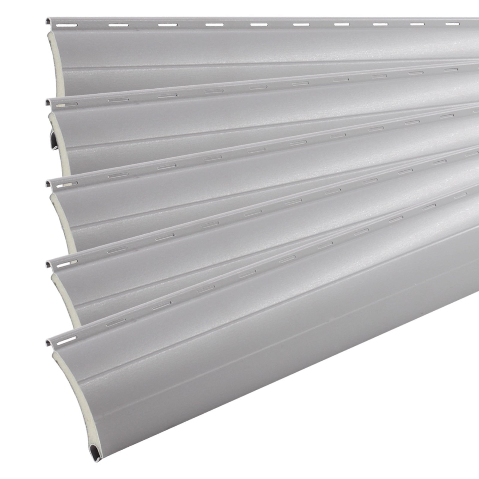 1x Rolladen Lamelle aus Aluminium in Grau, 37mm Deckbreite, 980mm Länge