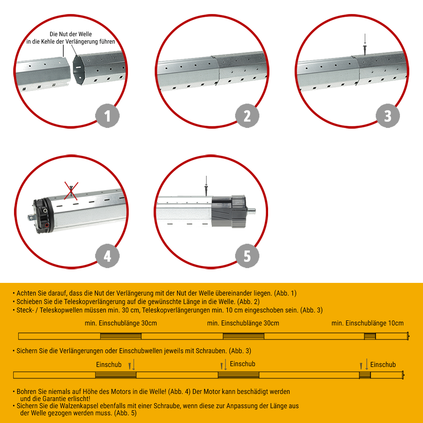 NOBILY Komplettset inkl. Rollladenmotor P5, Rollladensteuerung ZS1 u. Rollladenwelle 100cm Zugkraft 20Nm / 50kg SW60