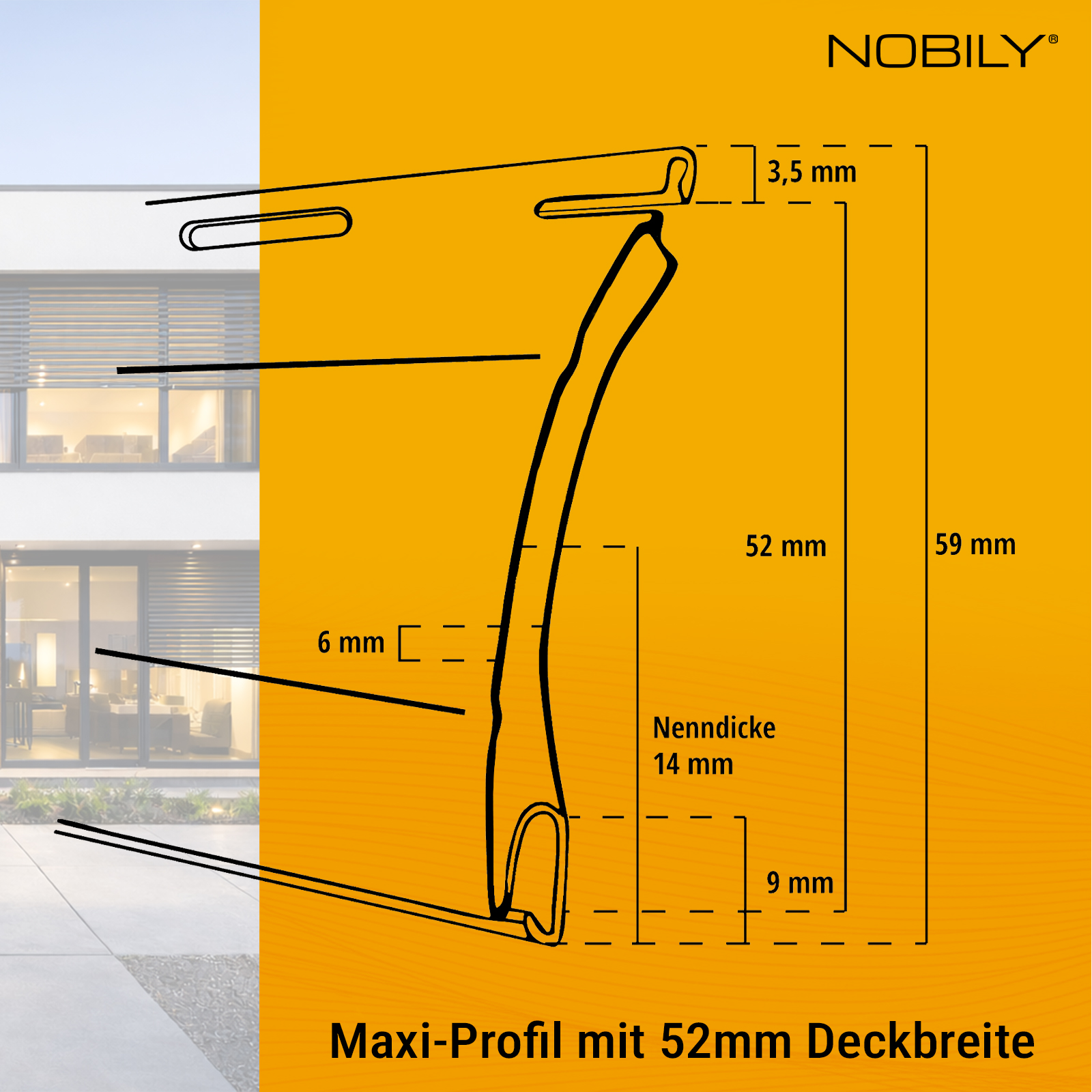 1x Rolladen Lamelle aus Aluminium in Grau, 52mm Deckbreite, 980mm Länge