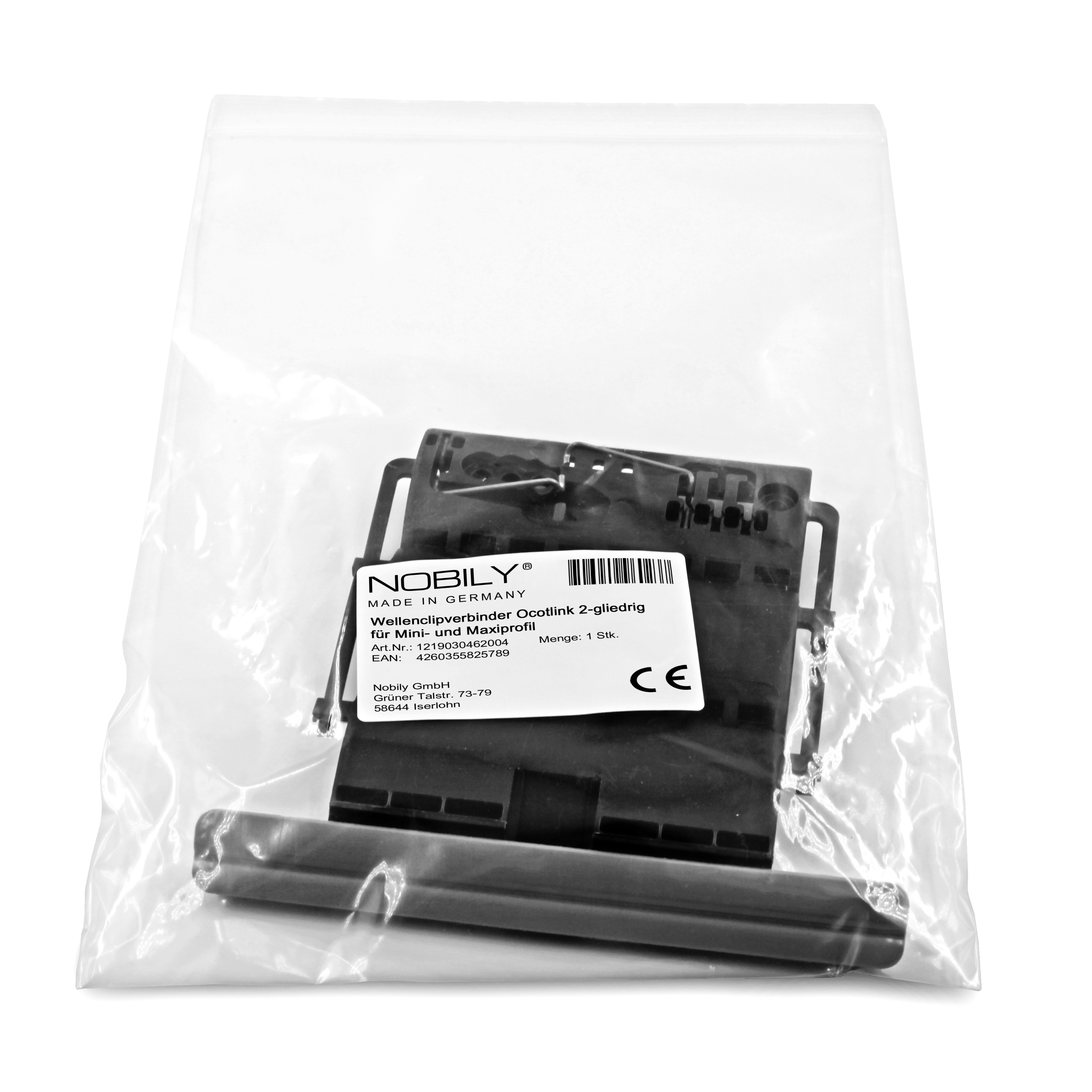 Wellenclipverbinder Octoclick 2-gliedrig, für Mini+Maxiprofil