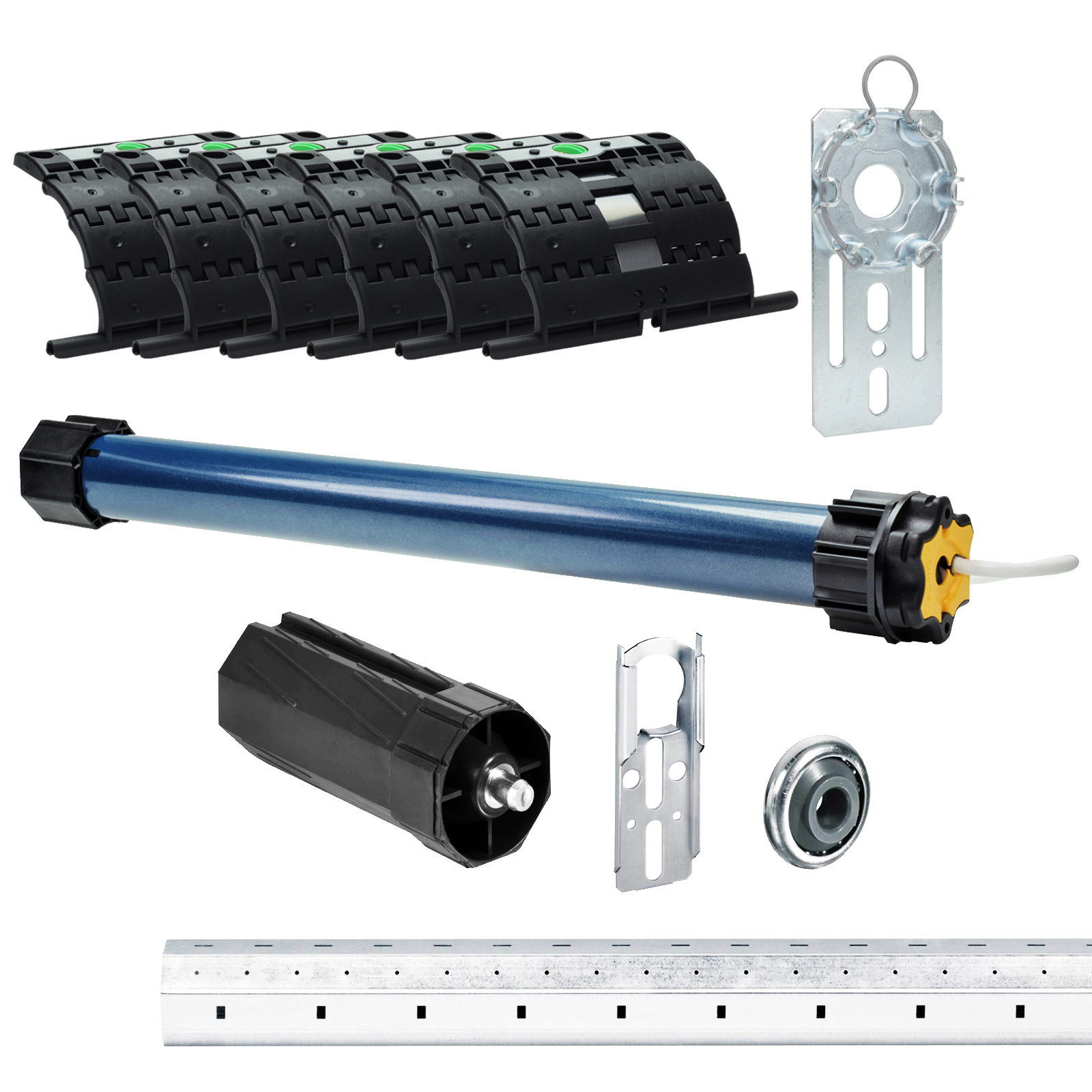 Somfy Set inkl. Rollladenmotor Ilmo 2 50 WT, Rollladenwelle 275cm u. Mechanik Zubehör Zugkraft 30Nm / 65kg SW60