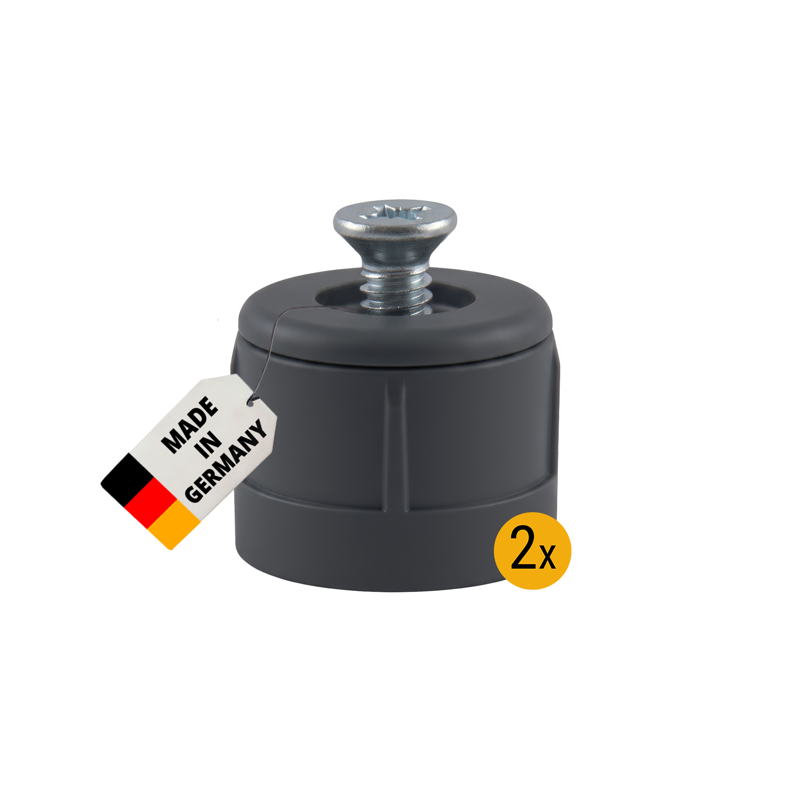 Anschlagstopfen 15mm anthrazit, 2 Stück