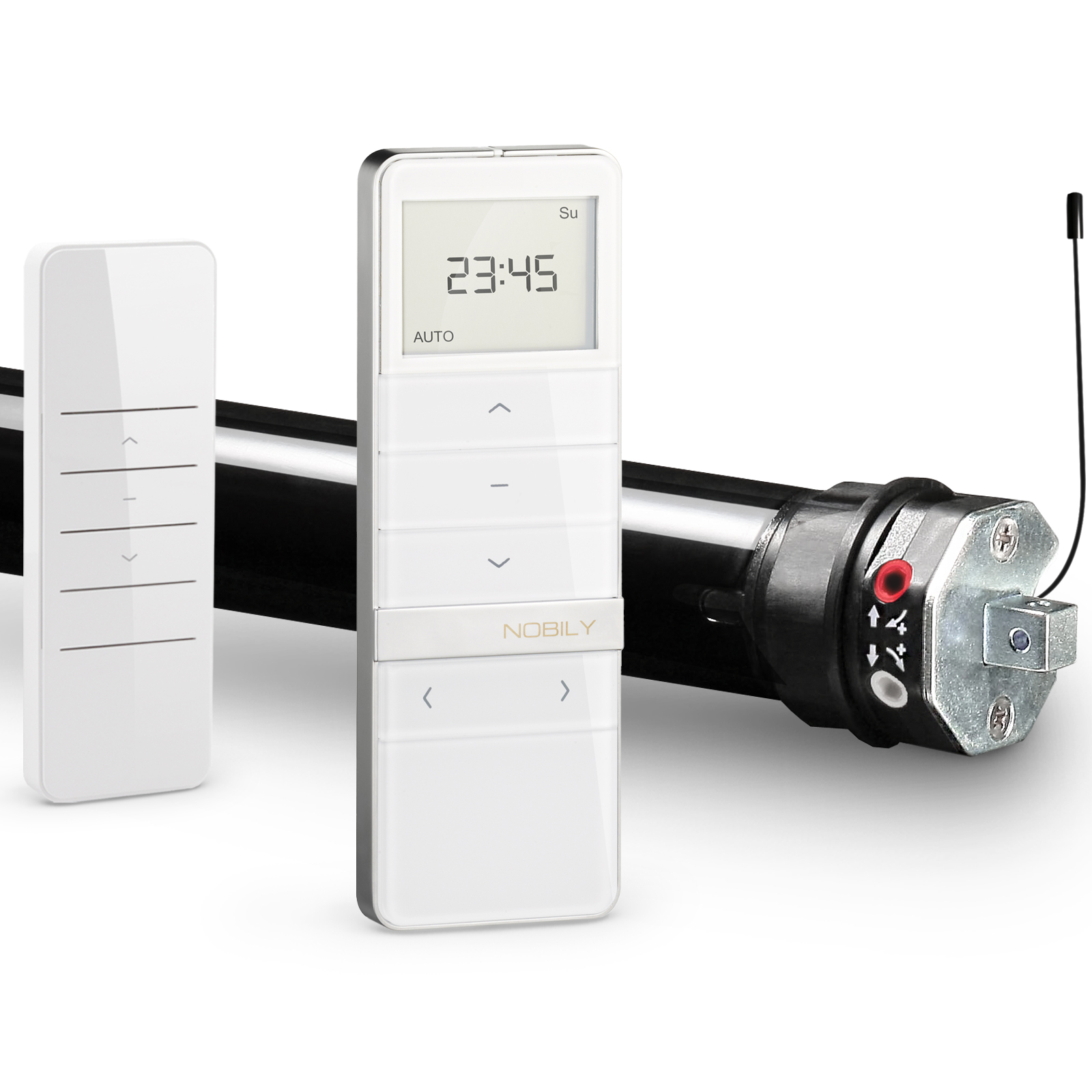 NOBILY Profi-Set inkl. Funk-Rollladenmotor PR4 u. Funk-Handsender Timer Exquisit Zugkraft 13Nm / 36kg SW40