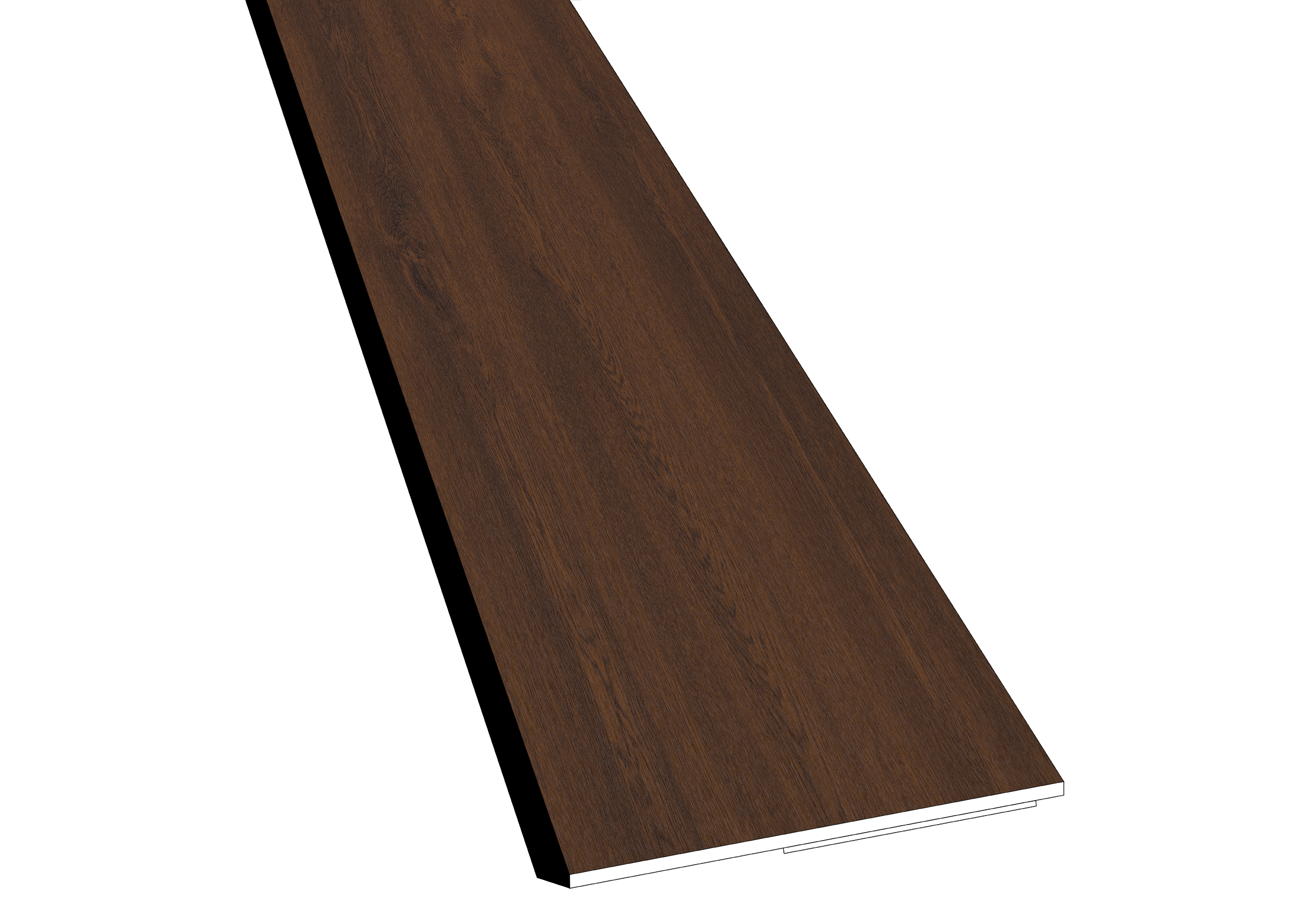 NOBILY Flachleiste mit Lippe Nussbaum