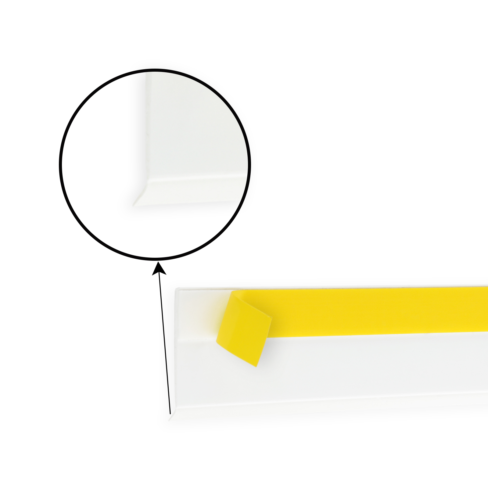 20mm-80mm Fensterleiste / Flachleiste selbstklebend MIT Lippe Stärke 1,5mm