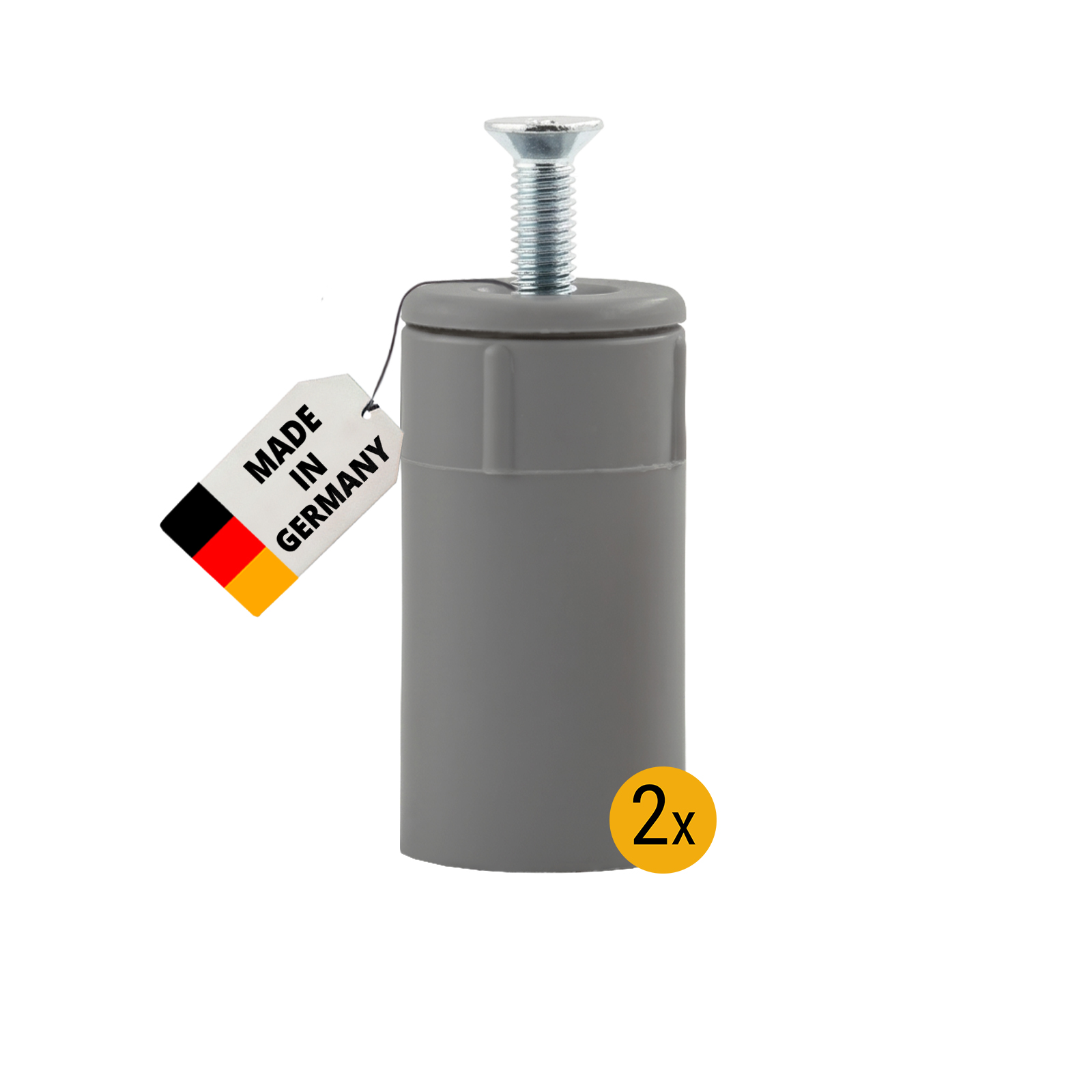 Anschlagstopfen 40mm grau, 2 Stück