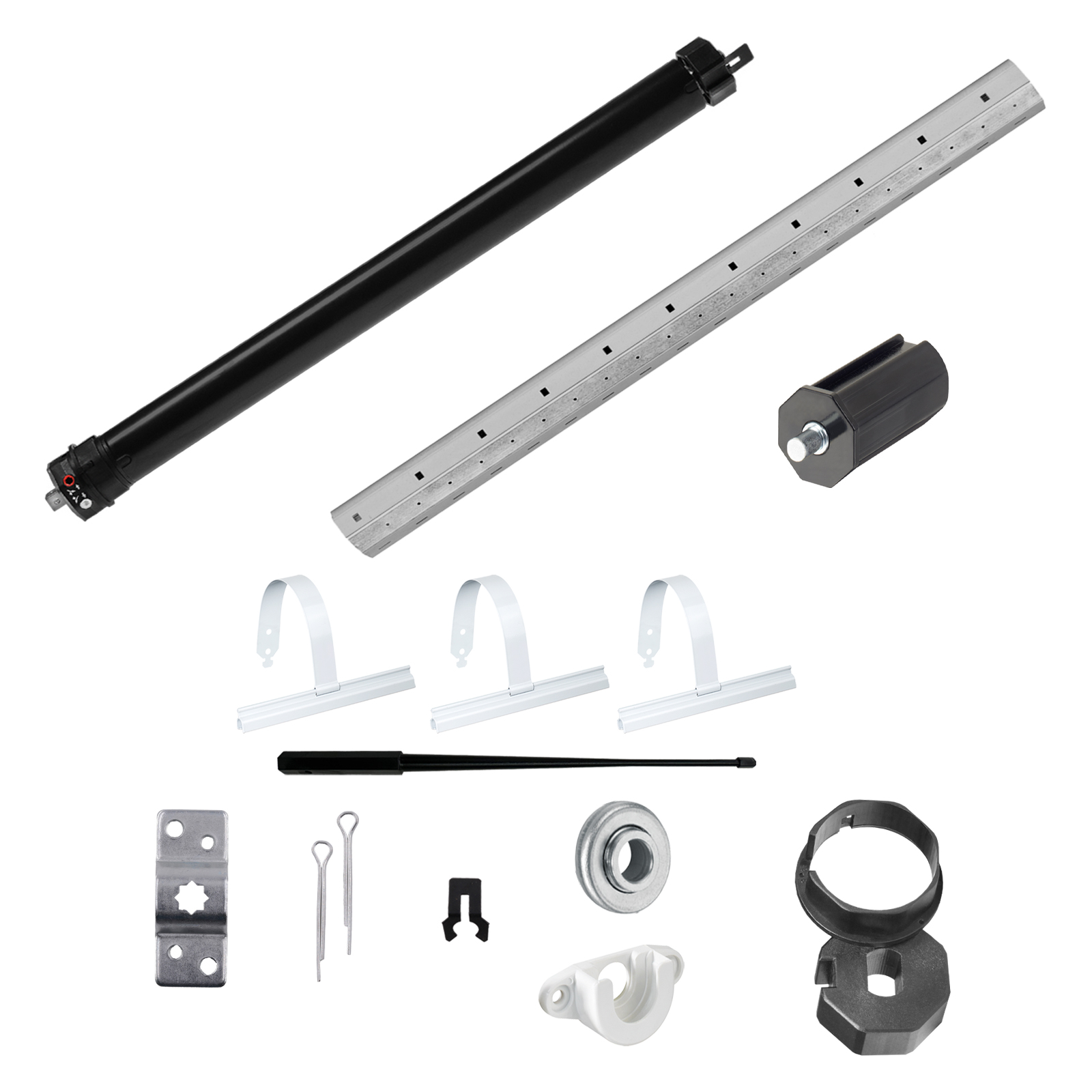 NOBILY Komplettset inkl. Rollladenmotor P4, Rollladenwelle 100-200cm u. Mechanik Zubehör Zugkraft 13Nm / 36kg SW40