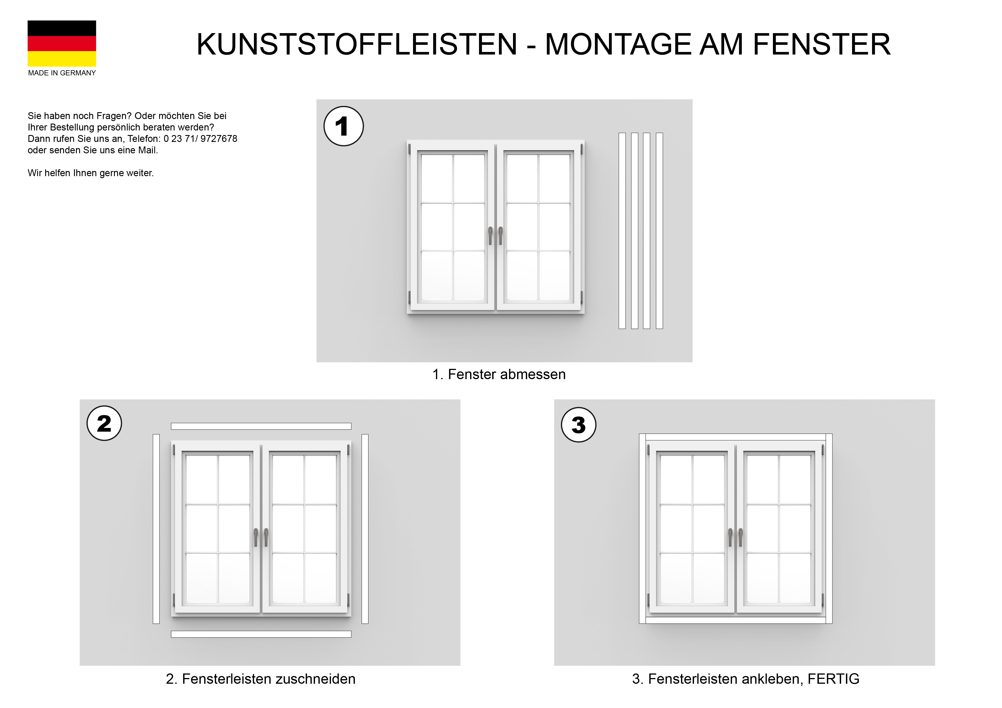 Farbige Fensterleiste / Flachleiste 30mm selbstklebend MIT Lippe Stärke 2mm