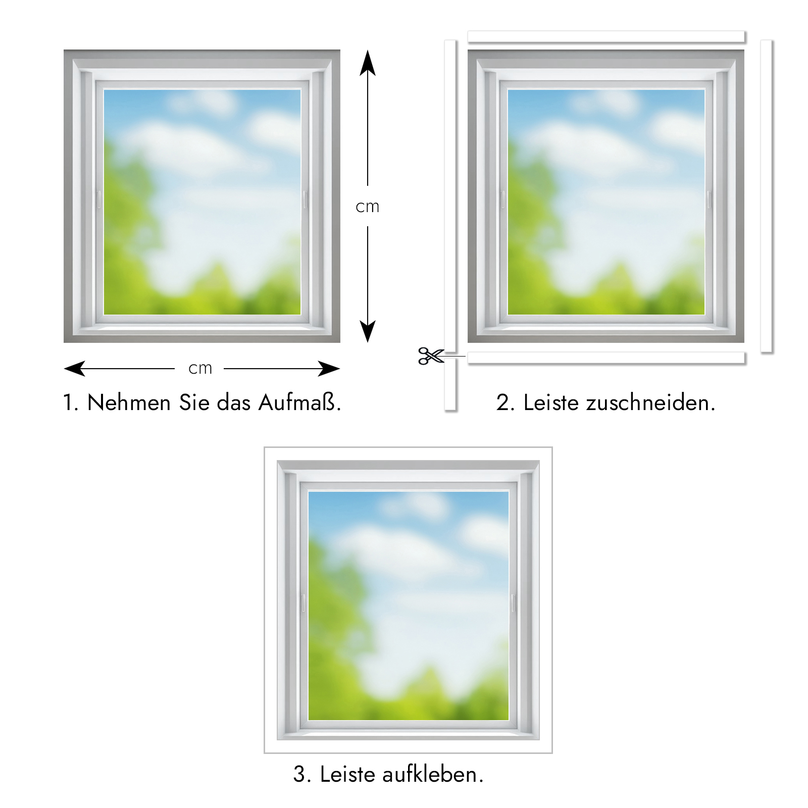 20mm-80mm Fensterleiste / Flachleiste selbstklebend MIT Lippe Stärke 1,5mm
